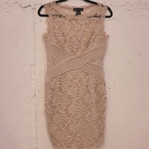 Classy Nude Lace Dress